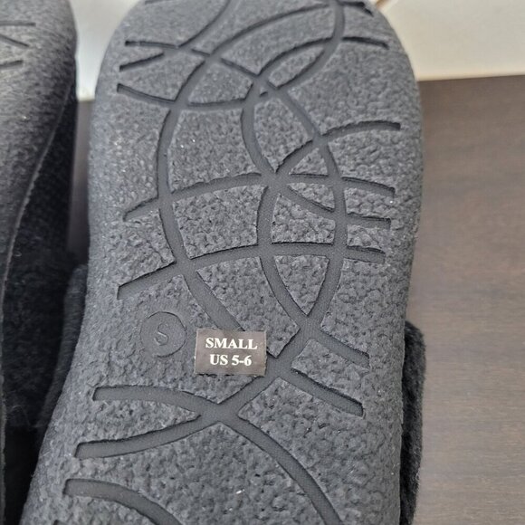 NEW Easy Spirit Womens Size 5-6 S Faux Fur Lined Slip-On Slippers Sparkle Black - Picture 6 of 8
